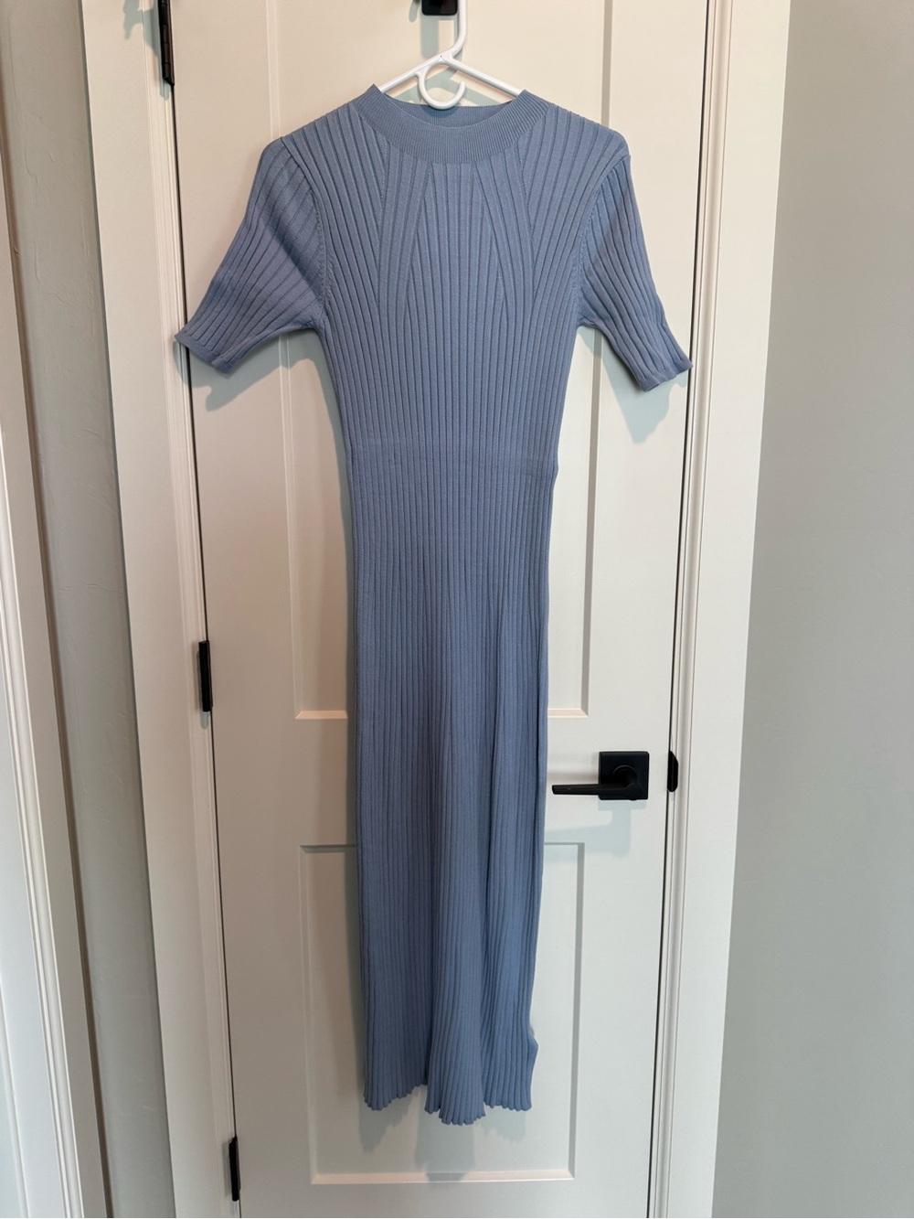 Varley Ribbed Knit Short-Sleeve Maxi Dress